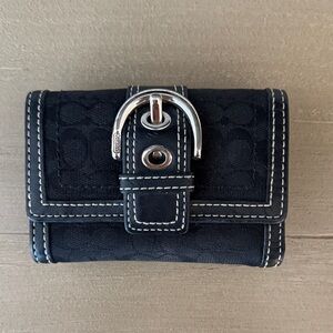Vintage Coach Black Wallet with Silver Clasp